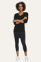 Cotton Blend Scoop Neck 3/4 Sleeve