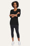 Longer Length Scoop Neck 3/4 Sleeve Top