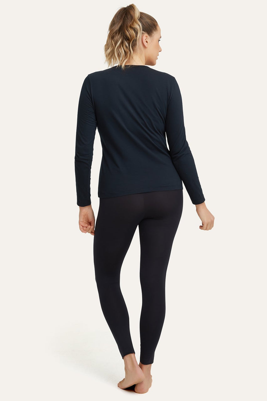 Organic Cotton V Neck, Long Sleeve Tee