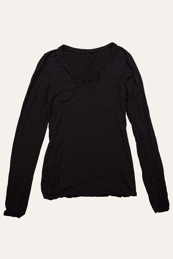 Cotton blend Scoop Neck Long Sleeve